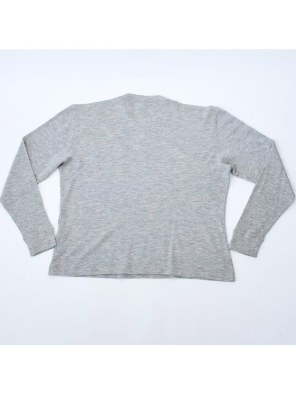 TOM FORD 56 US 46 sweater T shirt 100% cashmere long sleeves gray TF logo - Picture 4 of 7